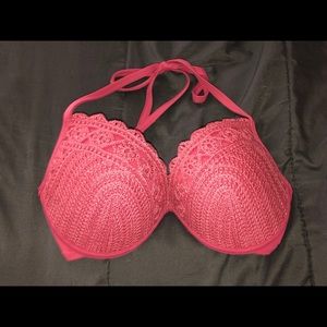 Pink Crochet Bikini Top